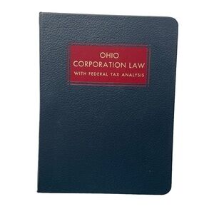Ohio Corporation Law With Federal Tax Analysis Book Cavitch 1982 Matthew Bender